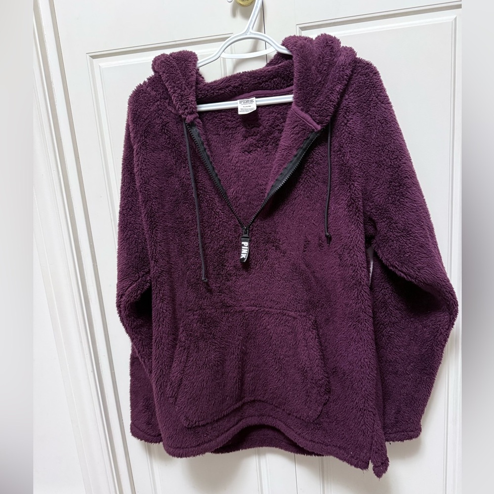 PINK Victoria's Secret Deep Purple Fleece Hoodie